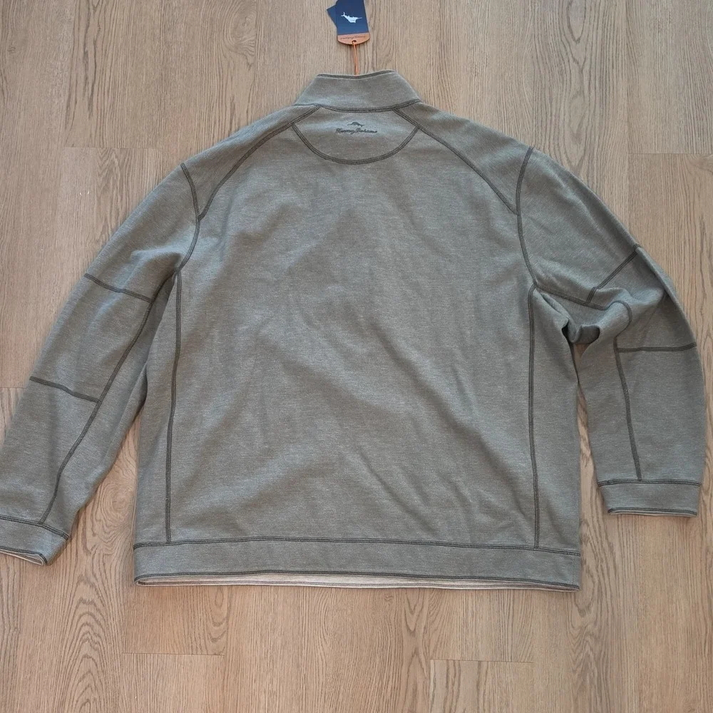 Tommy Bahama‎ Mens 3XL Sandbar Slub Half Zip Flip Reversible Pullover T217424
